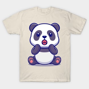 Cute Panda Surprised Cartoon T-Shirt